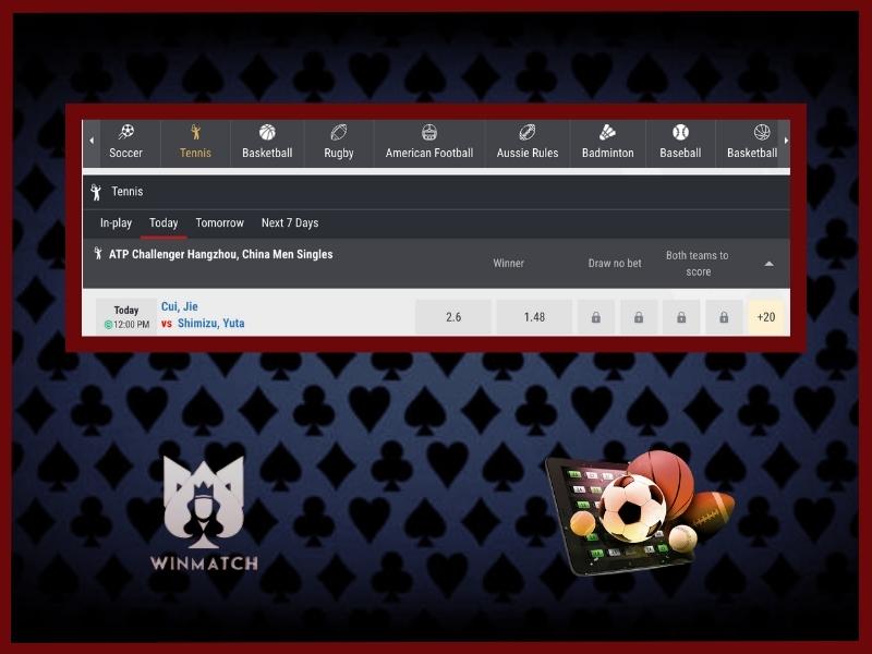 Tennis betting odds at WinMatch