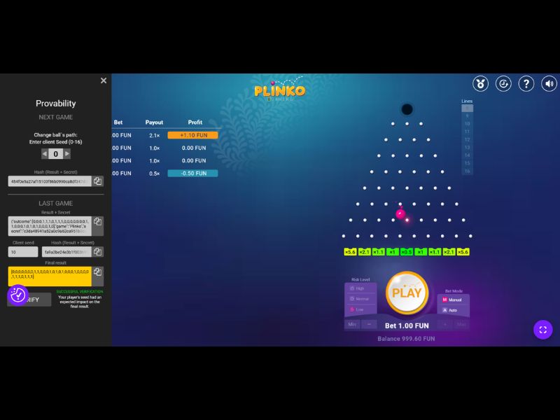Final thoughts on Plinko at WinMatch
