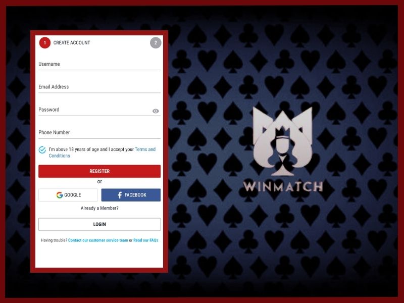 Steps to register a WinMatch casino account Steps to register a WinMatch casino account